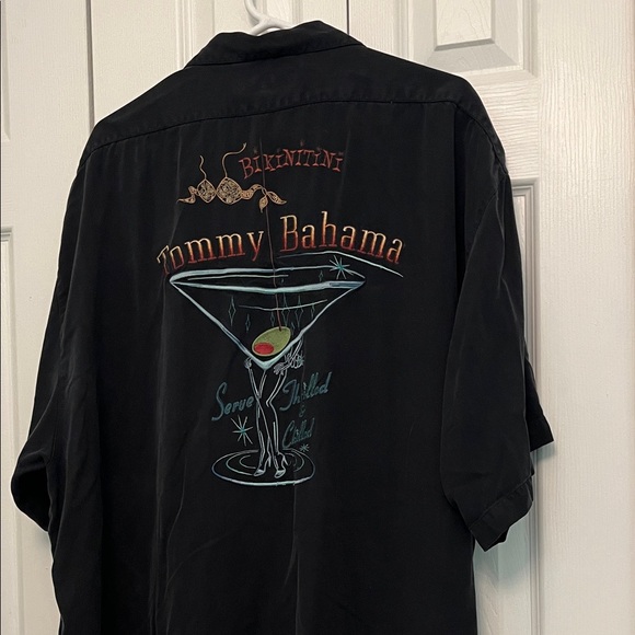 Tommy Bahama Black Graphic Martini Men's Shirt XXL - Picture 2 of 4